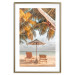 Poster Palm Umbrella - tropical beach landscape with sunbeds against the sea 136045 additionalThumb 13