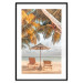 Poster Palm Umbrella - tropical beach landscape with sunbeds against the sea 136045 additionalThumb 14