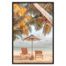 Poster Palm Umbrella - tropical beach landscape with sunbeds against the sea 136045 additionalThumb 10