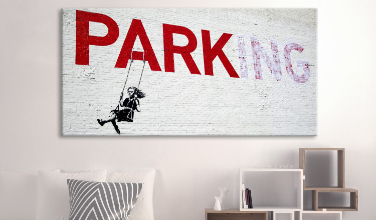 Large canvas print Parking Girl Swing by Banksy II [Large Format] 136445 additionalImage 3