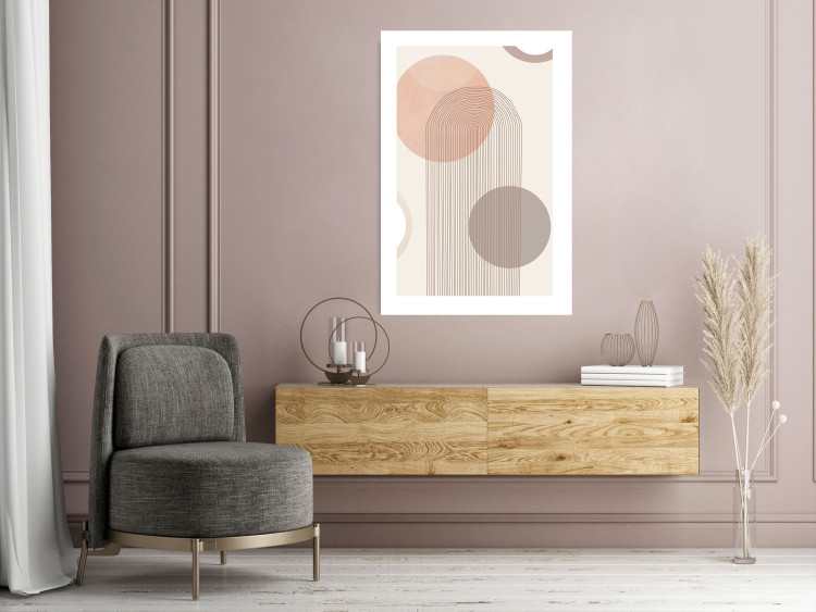 Wall Poster Fountain - geometric abstraction in rounded shapes in scandi boho style 136545 additionalImage 12