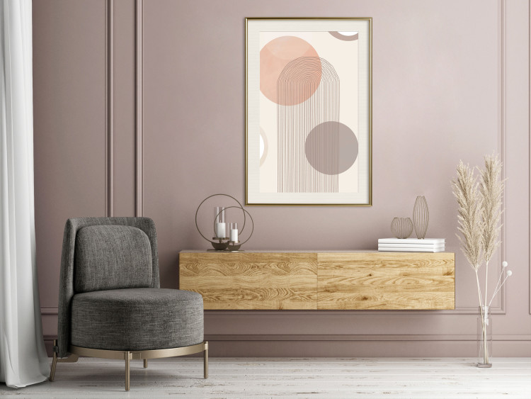 Wall Poster Fountain - geometric abstraction in rounded shapes in scandi boho style 136545 additionalImage 7
