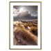 Wall Poster Trembling Whispers - sunlit meadow landscape against dense clouds 138045 additionalThumb 13