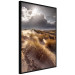 Wall Poster Trembling Whispers - sunlit meadow landscape against dense clouds 138045 additionalThumb 3