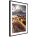 Wall Poster Trembling Whispers - sunlit meadow landscape against dense clouds 138045 additionalThumb 4