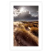 Wall Poster Trembling Whispers - sunlit meadow landscape against dense clouds 138045 additionalThumb 11