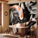 Wall Mural Asian animals - Japanese Koi fish in water on black background 138245 additionalThumb 8