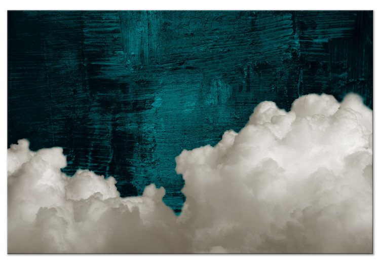 Canvas Emerald Abstraction (1-piece) Wide - clouds on a green background 138745