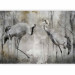 Photo Wallpaper Spring Love Birds - Crane Theme in Shades of Gray 138845 additionalThumb 1