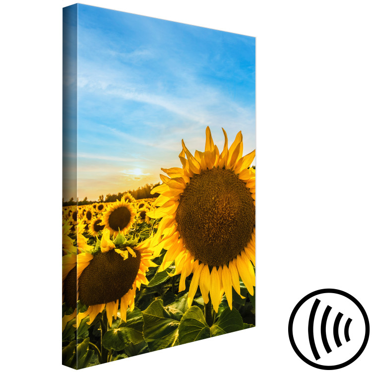 Canvas Flowers of Peace (1-piece) Vertical - sunflowers in a vast field 142445 additionalImage 6