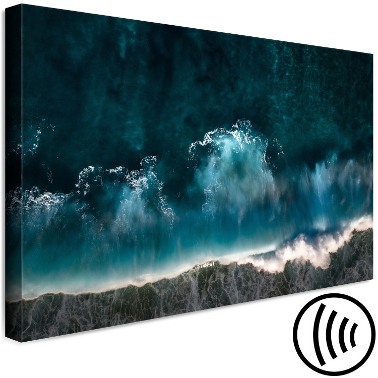 Canvas Art Print Great Water Wave (1-piece) Wide - sea viewed from a bird's eye perspective 143345 additionalImage 6