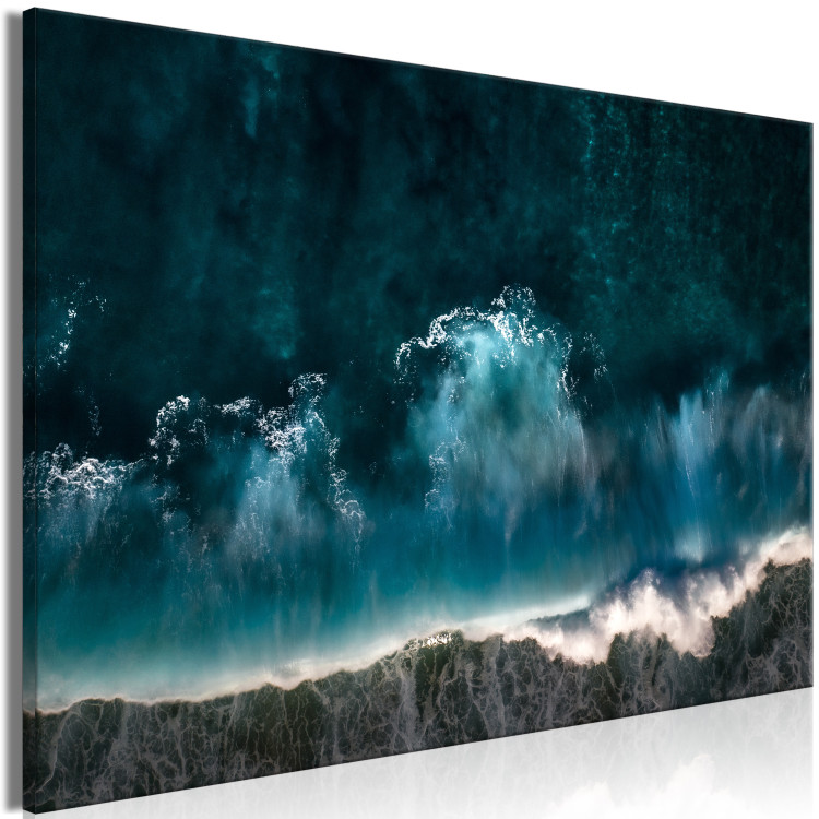 Canvas Art Print Great Water Wave (1-piece) Wide - sea viewed from a bird's eye perspective 143345 additionalImage 2