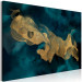 Canvas Before the Storm (1-piece) Wide - golden abstraction with emerald background 143745 additionalThumb 2