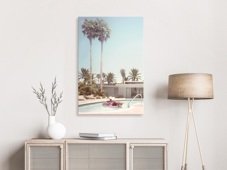 Canvas Art Print Palm Trees - Holiday Relaxation at the Swimming Pool Surrounded by Sunny Nature 144345 additionalImage 3