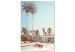 Canvas Art Print Palm Trees - Holiday Relaxation at the Swimming Pool Surrounded by Sunny Nature 144345
