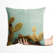 Decorative Velor Pillow Cactus sky - a plant composition on a celadon background 147045 additionalThumb 2