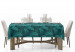 Tablecloth Leafy thickets - a graphic floral pattern in shades of sea green 147245 additionalThumb 4