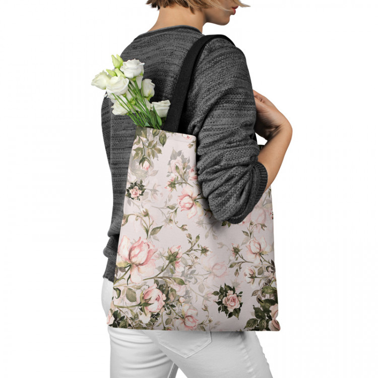 Shopping Bag In a rose garden - flower composition in shades of green and pink 147445 additionalImage 2