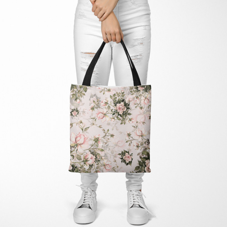 Shopping Bag In a rose garden - flower composition in shades of green and pink 147445 additionalImage 3