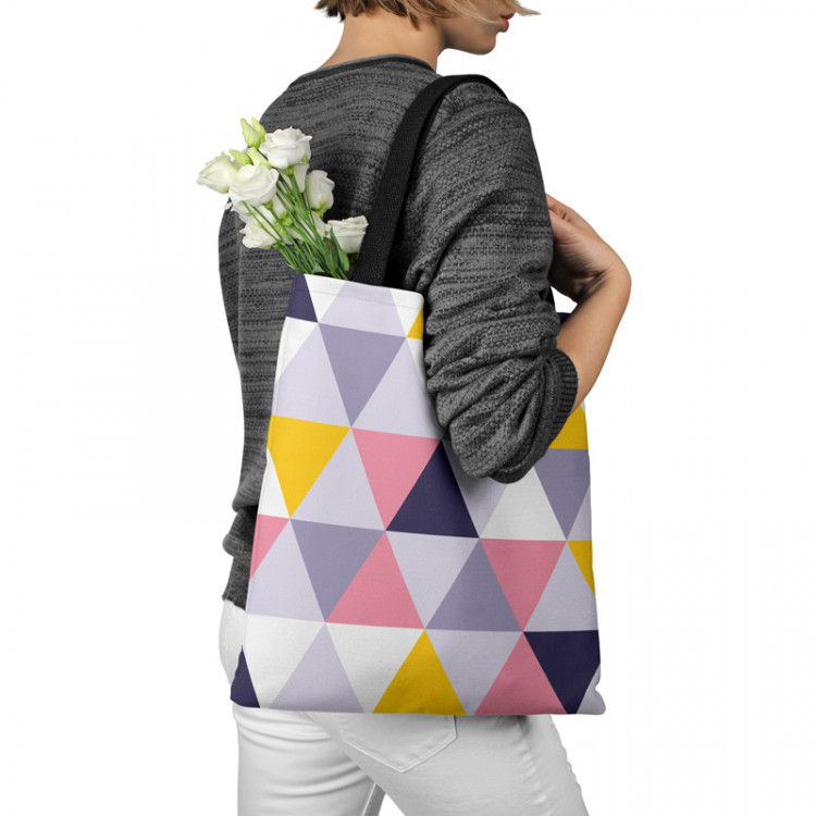 Shopping Bag Colourful mosaic - a geometric composition of triangles 147545 additionalImage 3
