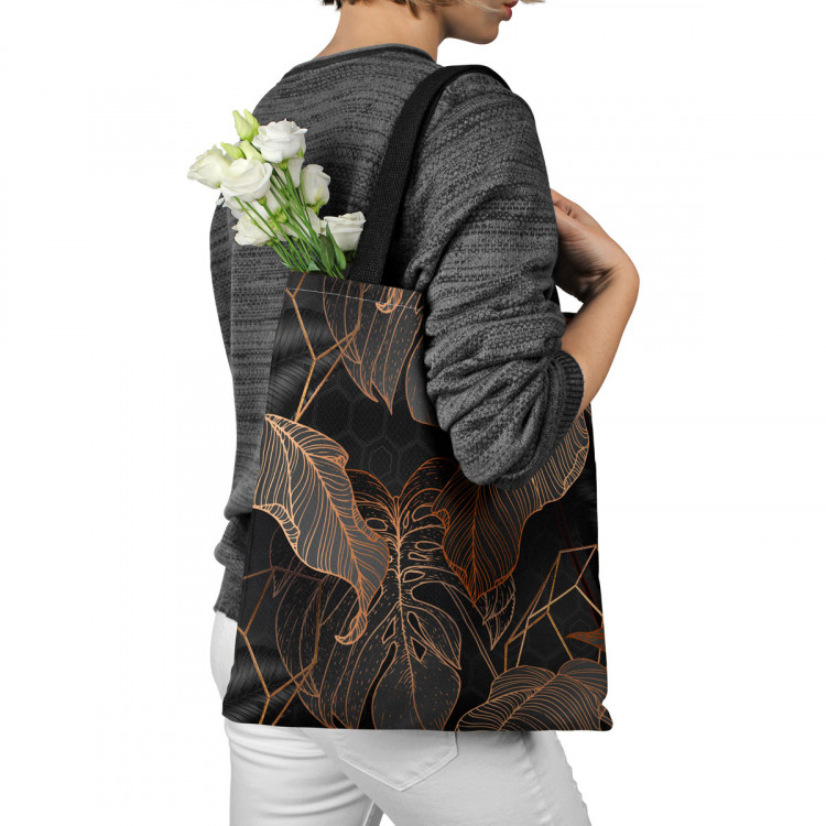 Shopping Bag Abstract leaves - an intriguing composition with a geometric motif 147645 additionalImage 3