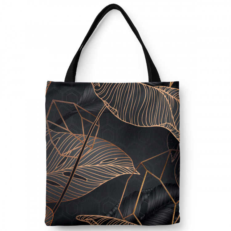 Shopping Bag Abstract leaves - an intriguing composition with a geometric motif 147645