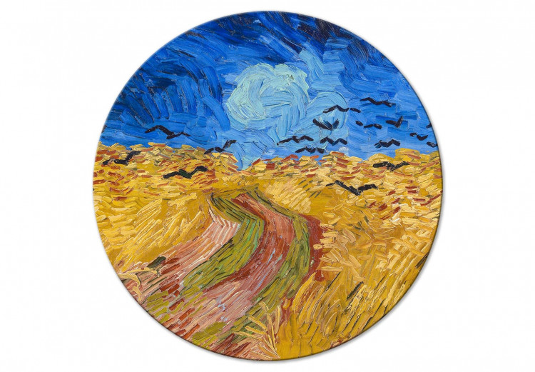 Round Canvas Wheat Field With Crows, Vincent Van Gogh - Summer Countryside Landscape 148745