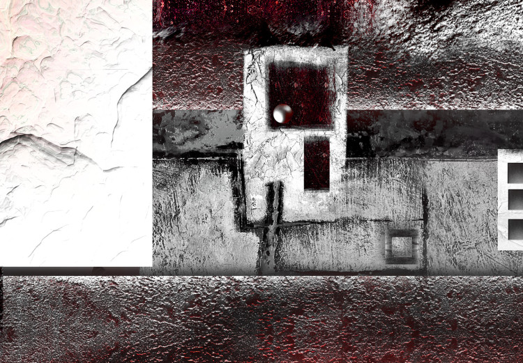 Canvas Red and gray - Abstraction with the motif of concrete walls and red 149945 additionalImage 4