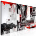 Canvas Red and gray - Abstraction with the motif of concrete walls and red 149945 additionalThumb 2