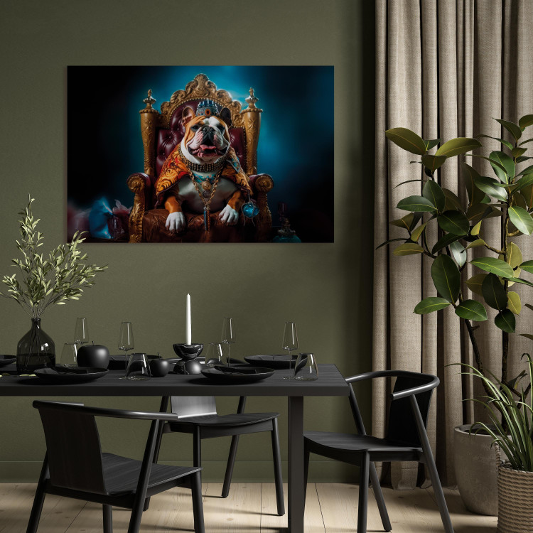 Canvas Art Print AI Dog English Bulldog - Animal in the Role of King on the Throne - Horizontal 150245 additionalImage 11