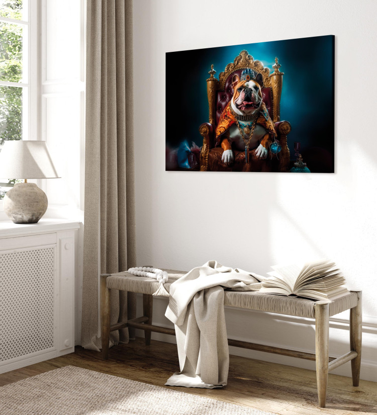 Canvas Art Print AI Dog English Bulldog - Animal in the Role of King on the Throne - Horizontal 150245 additionalImage 10