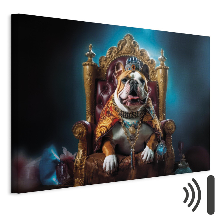 Canvas Art Print AI Dog English Bulldog - Animal in the Role of King on the Throne - Horizontal 150245 additionalImage 8