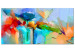 Print On Glass Colorful Garden - Abstract Rainbow Painted Flowers With Texture [Glass] 150845 additionalThumb 2