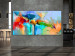 Print On Glass Colorful Garden - Abstract Rainbow Painted Flowers With Texture [Glass] 150845 additionalThumb 3