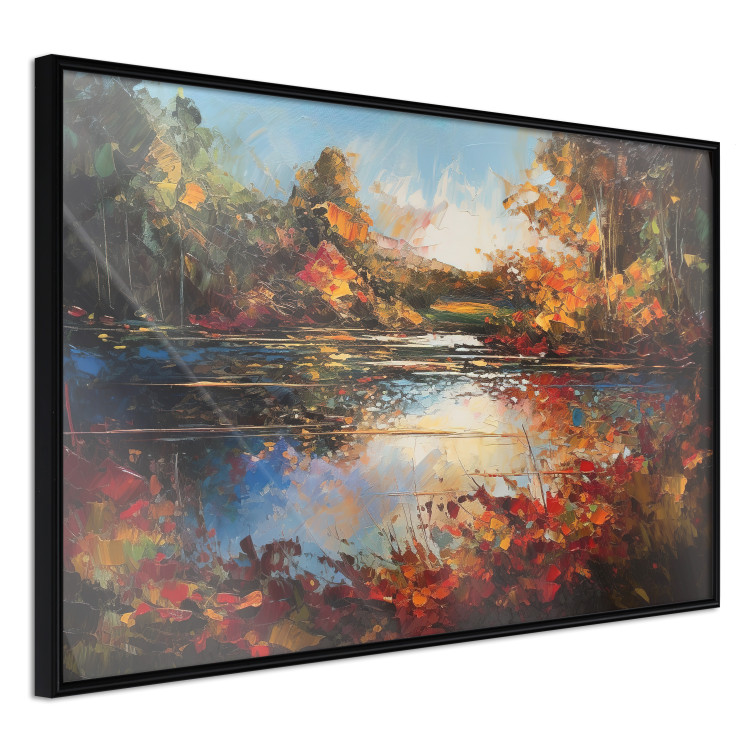 Wall Poster Autumn Lake - Orange-Brown Landscape Inspired by Monet 151145 additionalImage 6