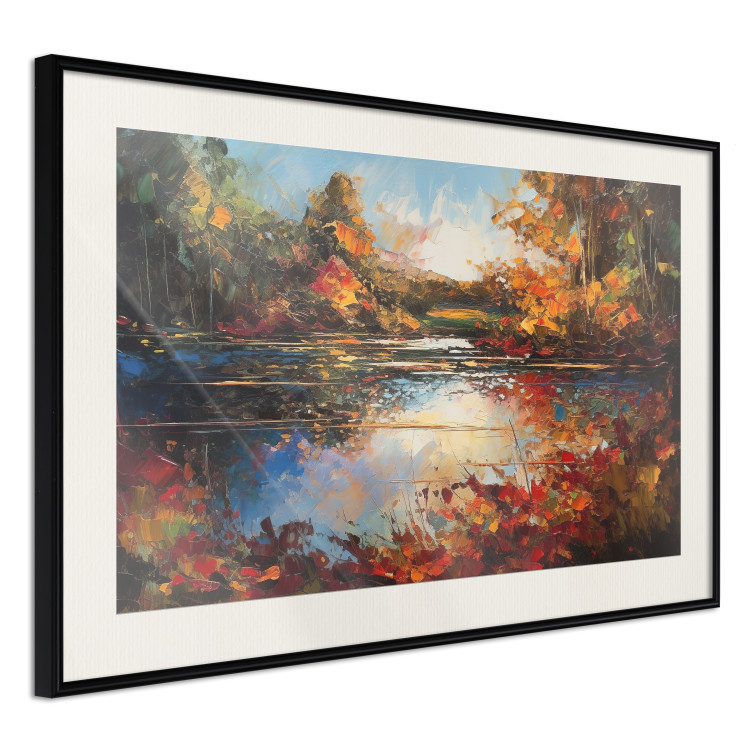 Wall Poster Autumn Lake - Orange-Brown Landscape Inspired by Monet 151145 additionalImage 10