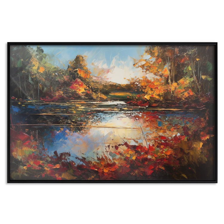 Wall Poster Autumn Lake - Orange-Brown Landscape Inspired by Monet 151145 additionalImage 21
