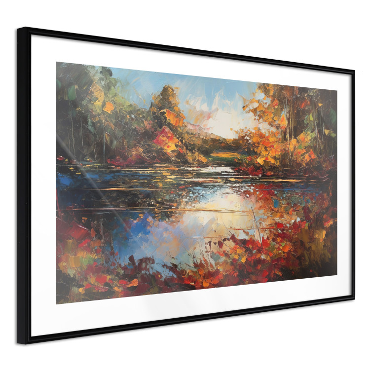Wall Poster Autumn Lake - Orange-Brown Landscape Inspired by Monet 151145 additionalImage 7