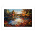 Wall Poster Autumn Lake - Orange-Brown Landscape Inspired by Monet 151145 additionalThumb 20