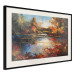 Wall Poster Autumn Lake - Orange-Brown Landscape Inspired by Monet 151145 additionalThumb 10