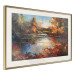 Wall Poster Autumn Lake - Orange-Brown Landscape Inspired by Monet 151145 additionalThumb 9