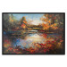 Wall Poster Autumn Lake - Orange-Brown Landscape Inspired by Monet 151145 additionalThumb 21
