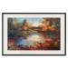 Wall Poster Autumn Lake - Orange-Brown Landscape Inspired by Monet 151145 additionalThumb 17