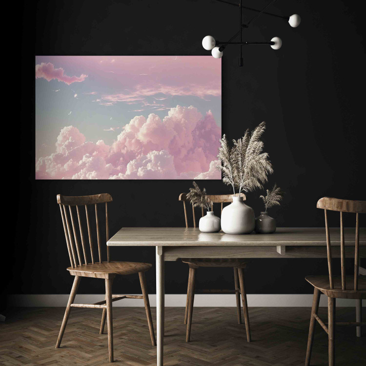 Canvas Print Sky Landscape - Subtle Pink Clouds on the Blue Horizon 151245 additionalImage 5
