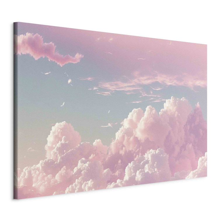 Canvas Print Sky Landscape - Subtle Pink Clouds on the Blue Horizon 151245 additionalImage 2