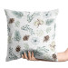 Decorative Velor Pillow Forest Composition - Tree Branches and Flowers on a White Background 151345 additionalThumb 2