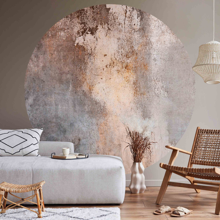 Round wallpaper Concrete Wall - Decorative Textural Plaster in Gray Colors 151445 additionalImage 2