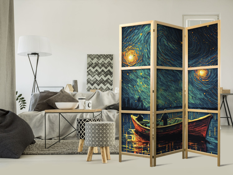 Room Separator Starry Night - Impressionistic Landscape With a View of the Sea and Sky [Room Dividers] 151745 additionalImage 8