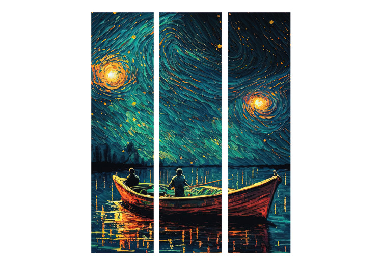 Room Separator Starry Night - Impressionistic Landscape With a View of the Sea and Sky [Room Dividers] 151745 additionalImage 3