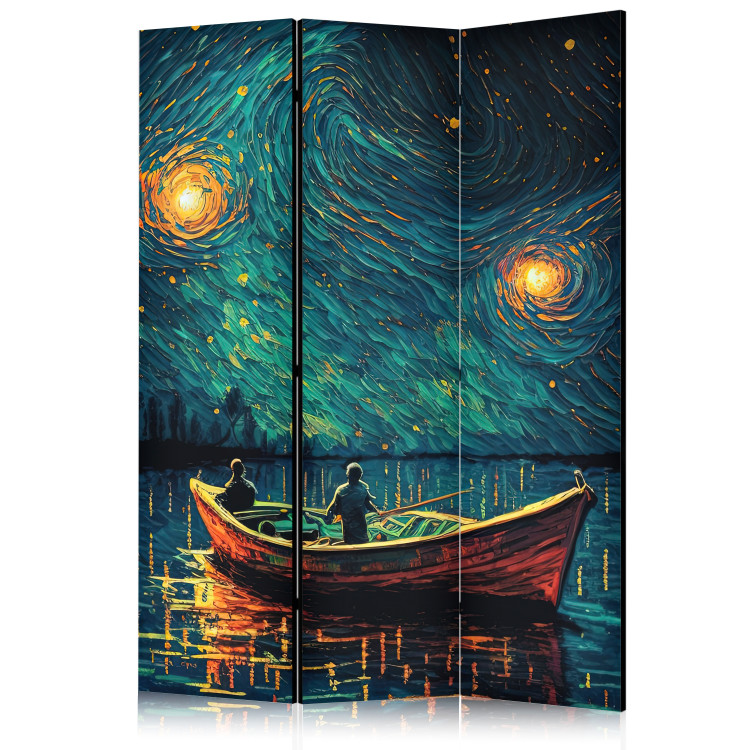 Room Separator Starry Night - Impressionistic Landscape With a View of the Sea and Sky [Room Dividers] 151745